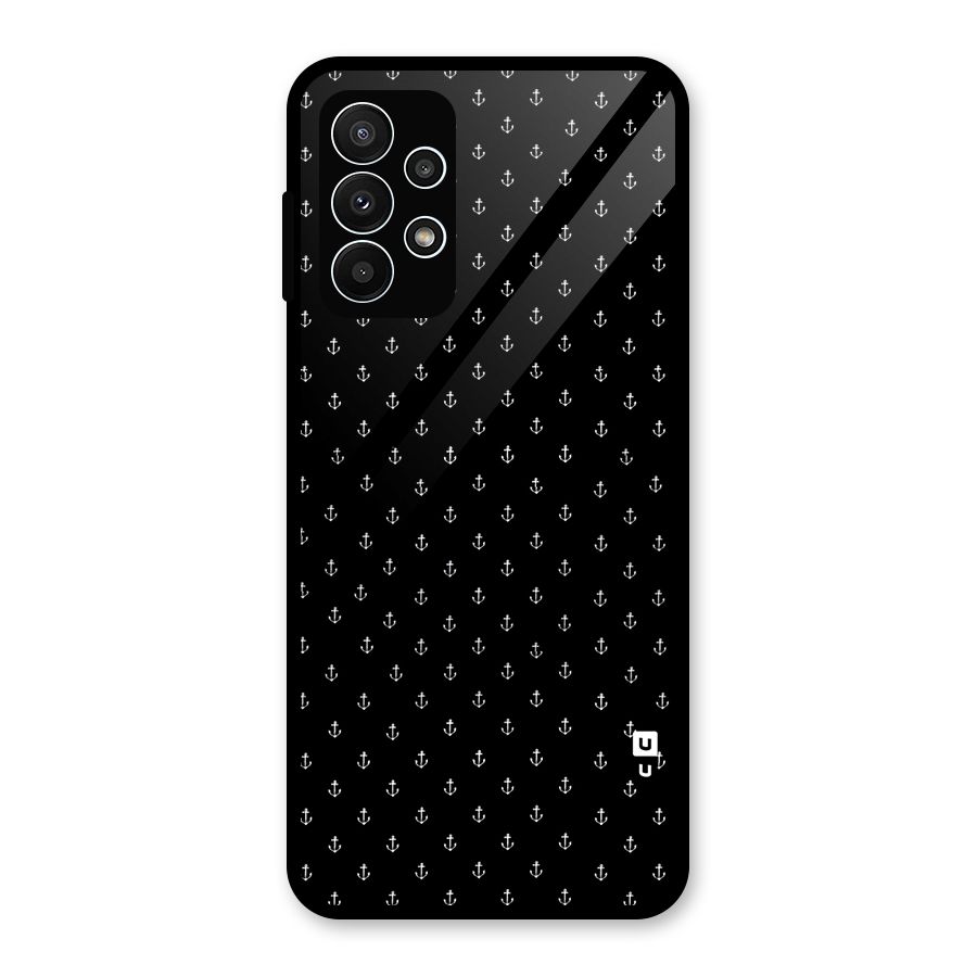 Seamless Small Anchors Pattern Glass Back Case for Galaxy A23