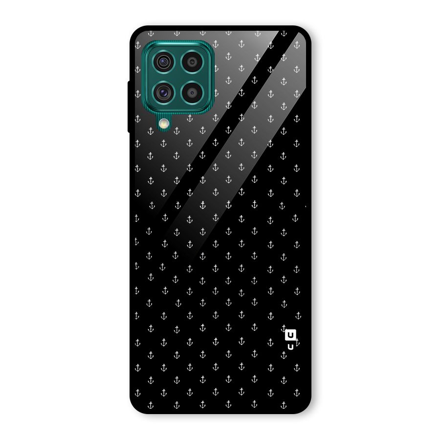 Seamless Small Anchors Pattern Glass Back Case for Galaxy F62