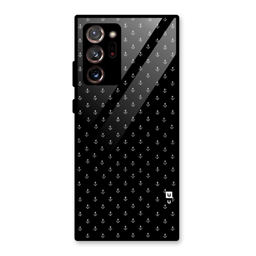 Seamless Small Anchors Pattern Glass Back Case for Galaxy Note 20 Ultra 5G