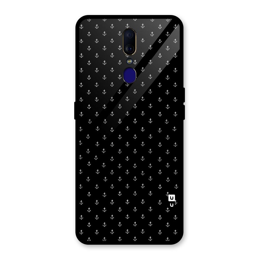 Seamless Small Anchors Pattern Glass Back Case for Oppo F11