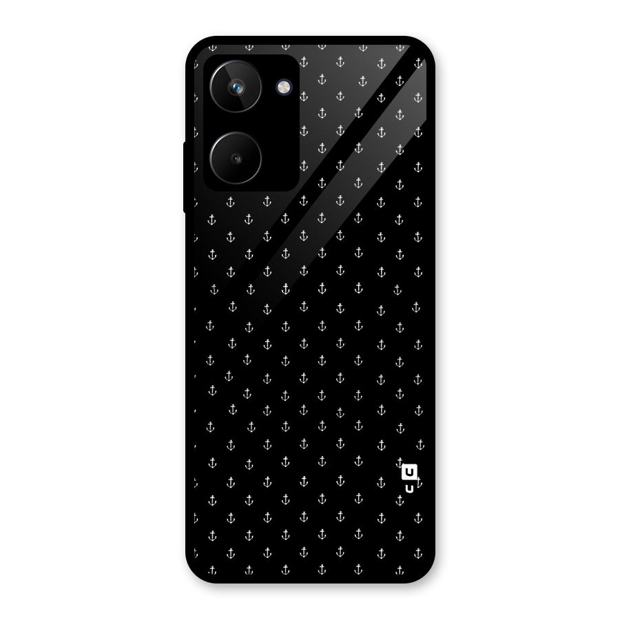Seamless Small Anchors Pattern Glass Back Case for Realme 10