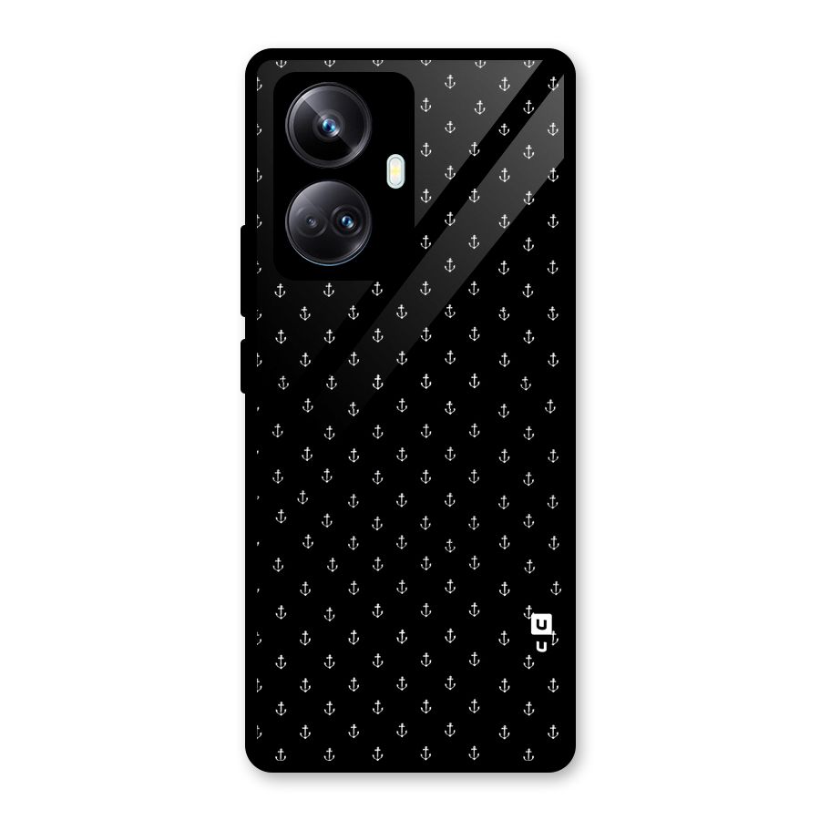 Seamless Small Anchors Pattern Glass Back Case for Realme 10 Pro Plus