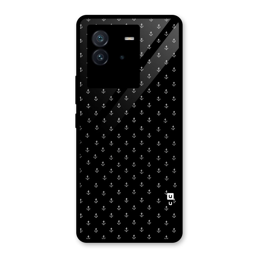 Seamless Small Anchors Pattern Glass Back Case for Vivo iQOO Neo 6 5G
