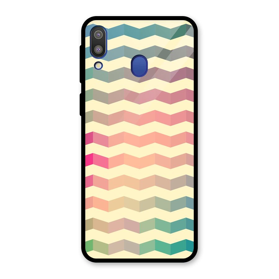 Seamless ZigZag Design Glass Back Case for Galaxy M20