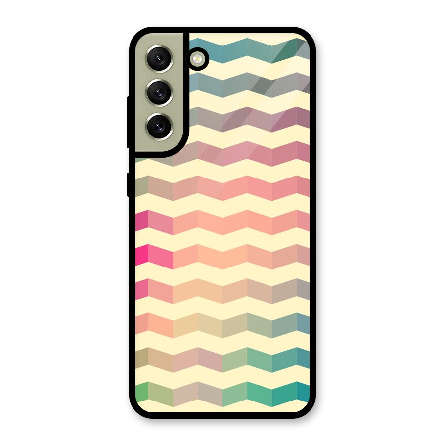 Seamless ZigZag Design Glass Back Case for Galaxy S21 FE 5G