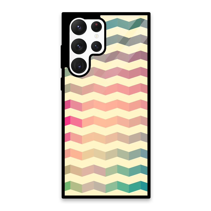 Seamless ZigZag Design Glass Back Case for Galaxy S22 Ultra 5G