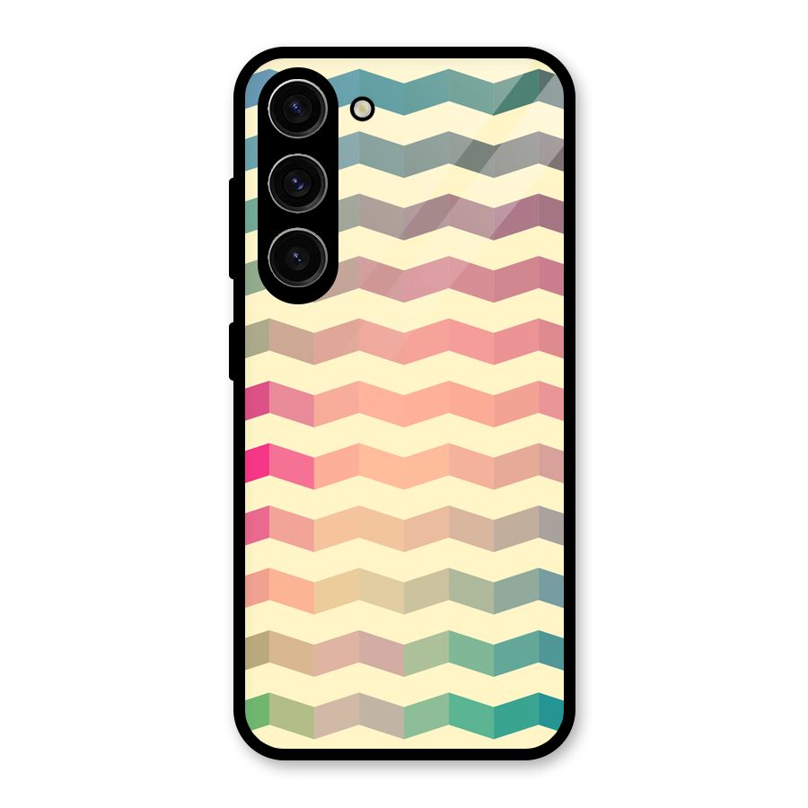 Seamless ZigZag Design Glass Back Case for Galaxy S23