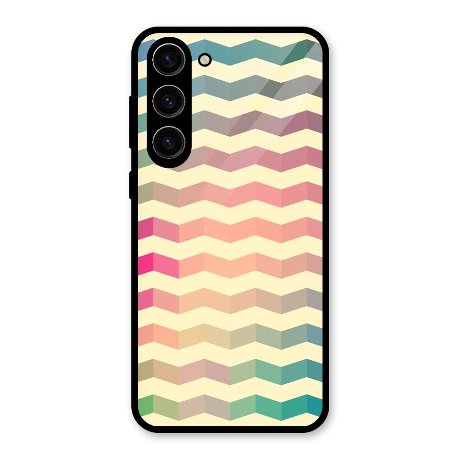 Seamless ZigZag Design Glass Back Case for Galaxy S23 Plus