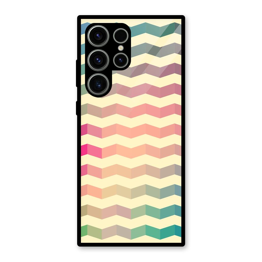 Seamless ZigZag Design Glass Back Case for Galaxy S23 Ultra