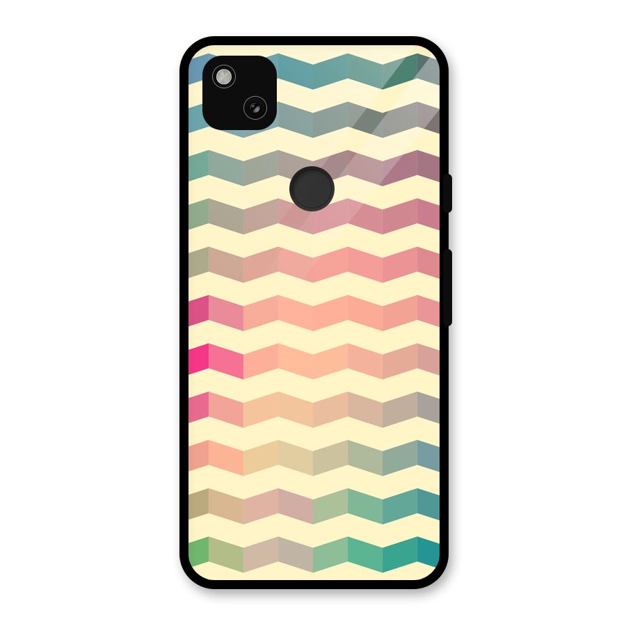 Seamless ZigZag Design Glass Back Case for Google Pixel 4a