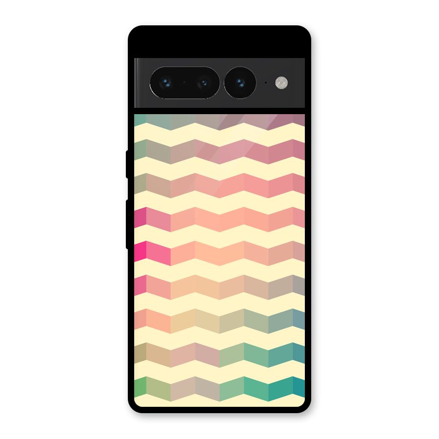 Seamless ZigZag Design Glass Back Case for Google Pixel 7 Pro