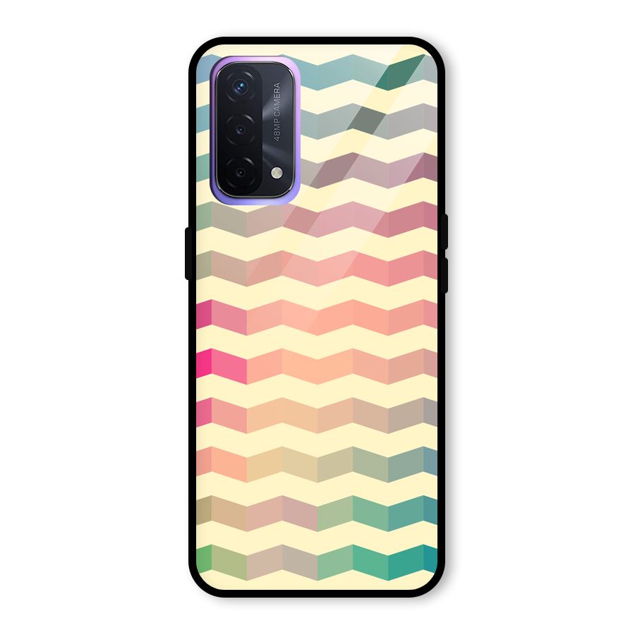 Seamless ZigZag Design Glass Back Case for Oppo A74 5G