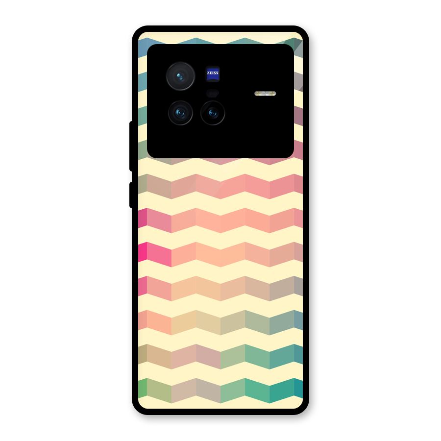 Seamless ZigZag Design Glass Back Case for Vivo X80