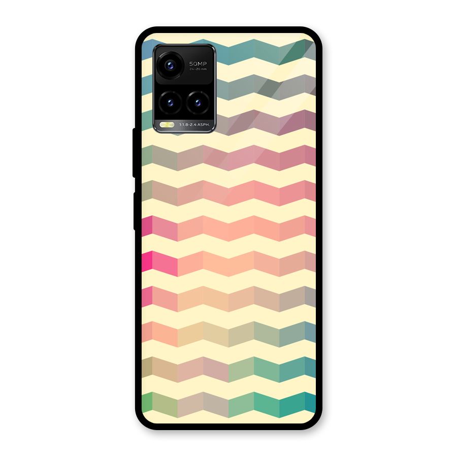 Seamless ZigZag Design Glass Back Case for Vivo Y21A