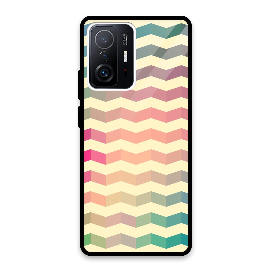 Seamless ZigZag Design Glass Back Case for Xiaomi 11T Pro
