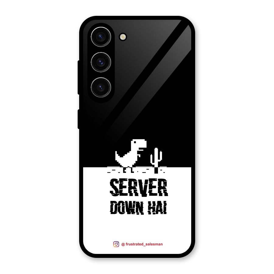 Server Down Hai Black Glass Back Case for Galaxy S23