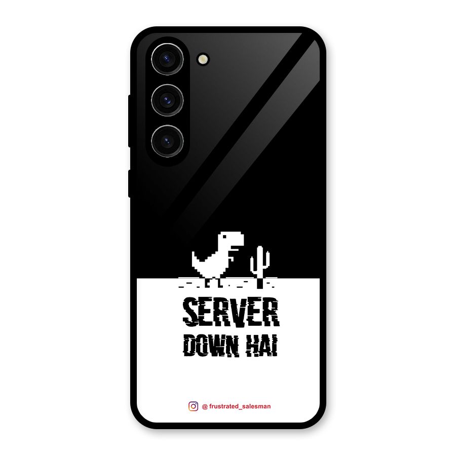 Server Down Hai Black Glass Back Case for Galaxy S23 Plus
