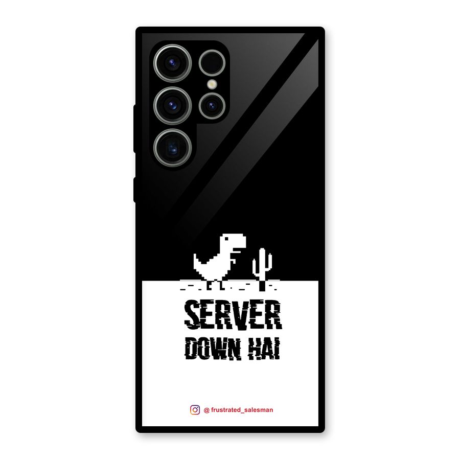 Server Down Hai Black Glass Back Case for Galaxy S23 Ultra