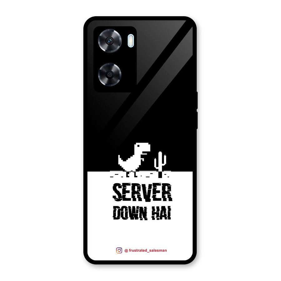 Server Down Hai Black Glass Back Case for Oppo A77