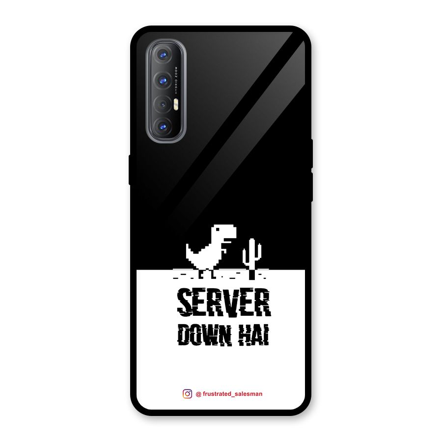 Server Down Hai Black Glass Back Case for Oppo Reno3 Pro