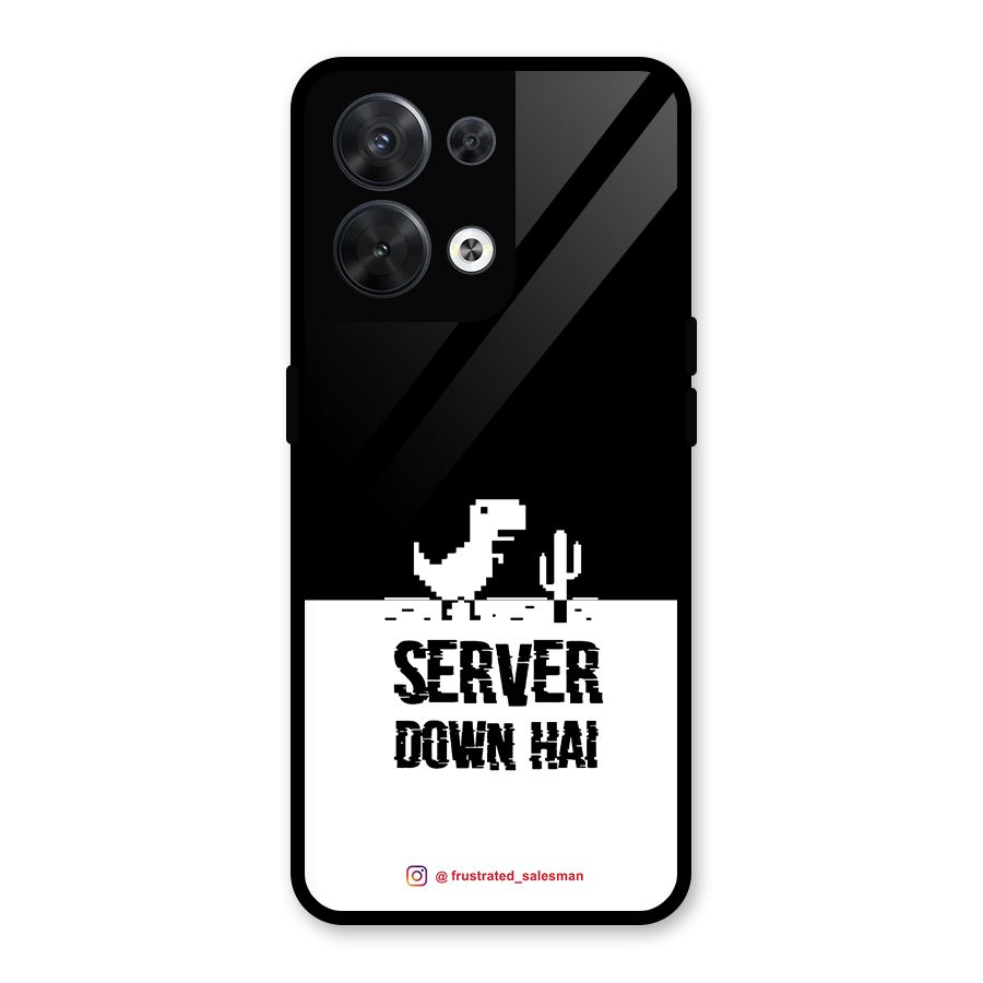 Server Down Hai Black Glass Back Case for Oppo Reno8 5G
