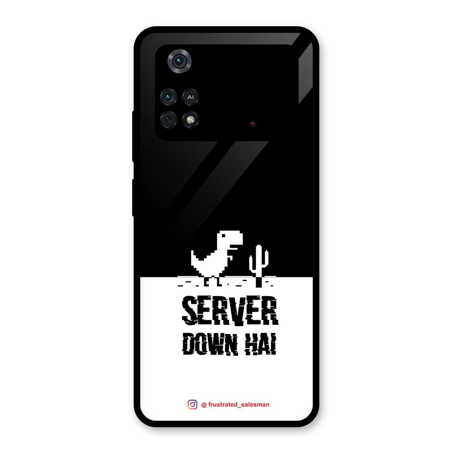 Server Down Hai Black Glass Back Case for Poco M4 Pro 4G