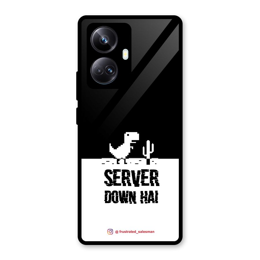 Server Down Hai Black Glass Back Case for Realme 10 Pro Plus