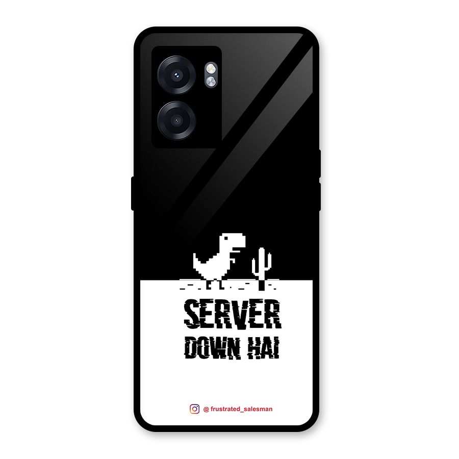 Server Down Hai Black Glass Back Case for Realme Narzo 50 5G