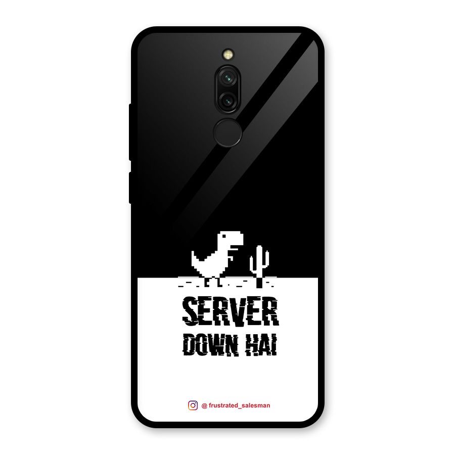 Server Down Hai Black Glass Back Case for Redmi 8
