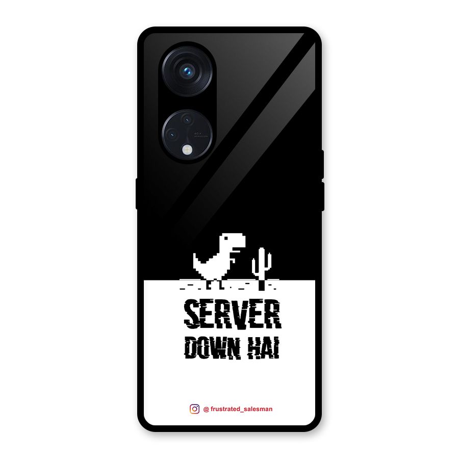Server Down Hai Black Glass Back Case for Reno8 T 5G