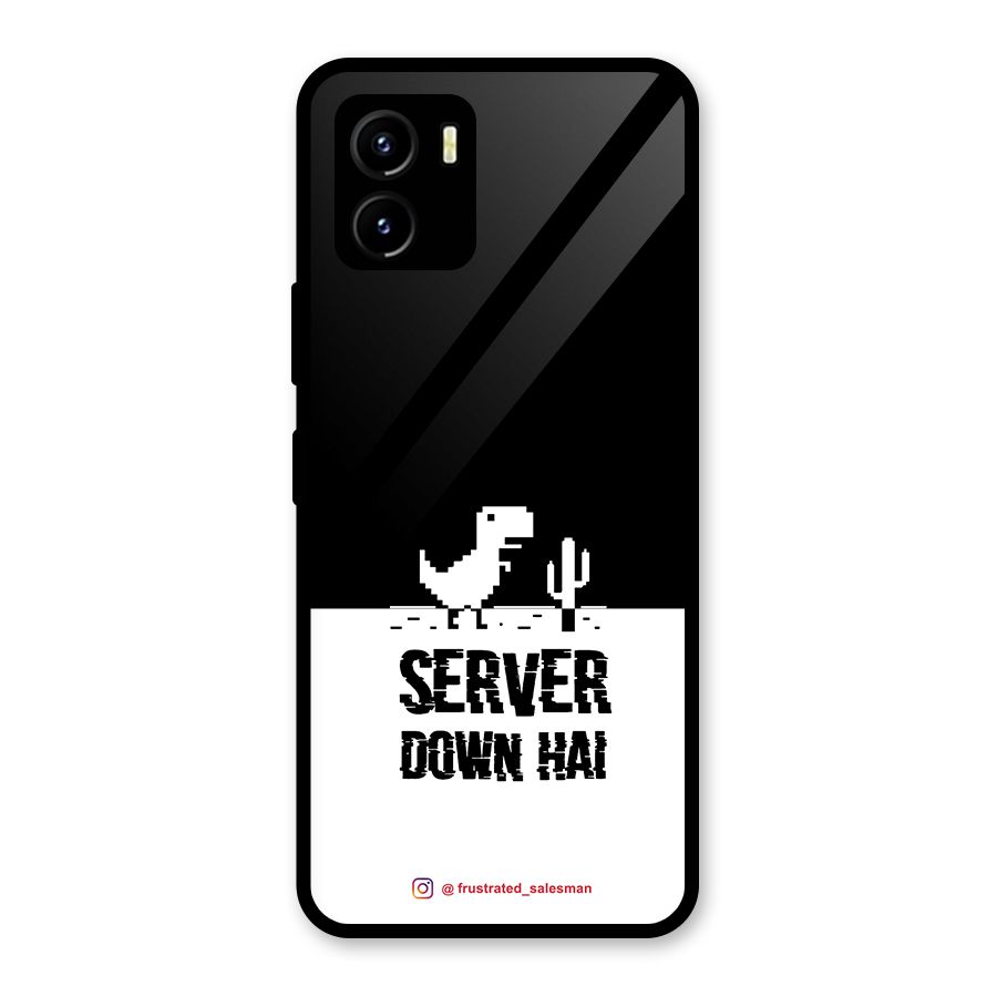 Server Down Hai Black Glass Back Case for Vivo Y15s