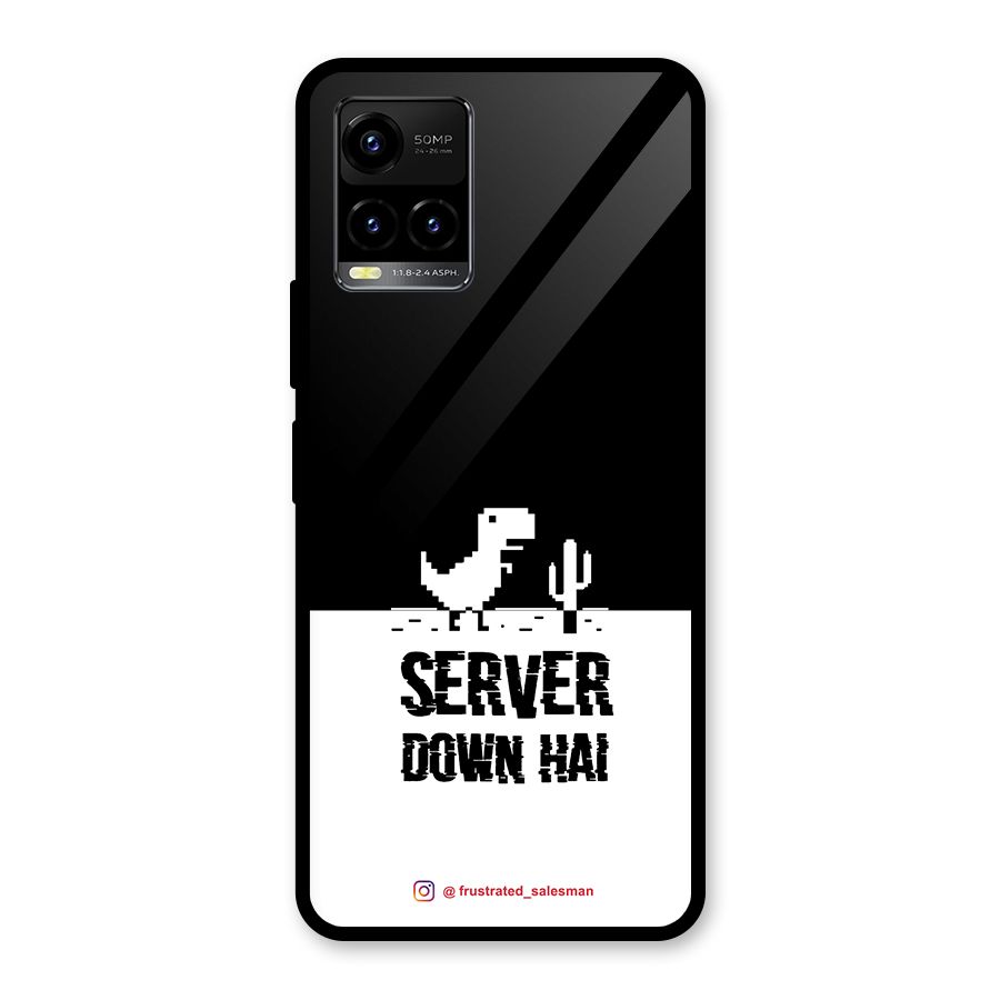 Server Down Hai Black Glass Back Case for Vivo Y21T