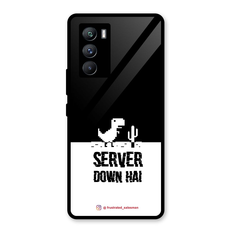Server Down Hai Black Glass Back Case for Vivo iQOO 9 SE