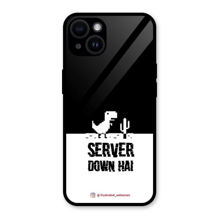 Server Down Hai Black Glass Back Case for iPhone 14
