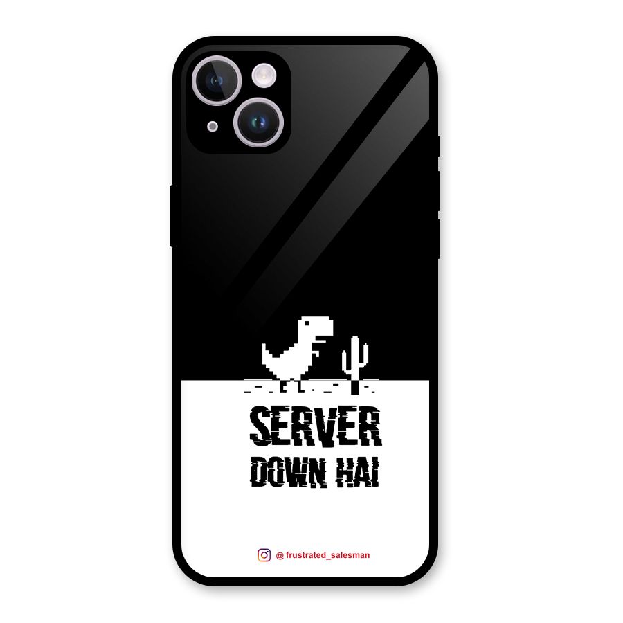 Server Down Hai Black Glass Back Case for iPhone 14 Plus