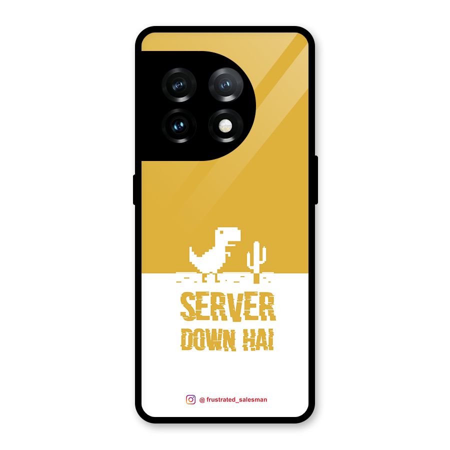Server Down Hai Mustard Yellow Glass Back Case for OnePlus 11