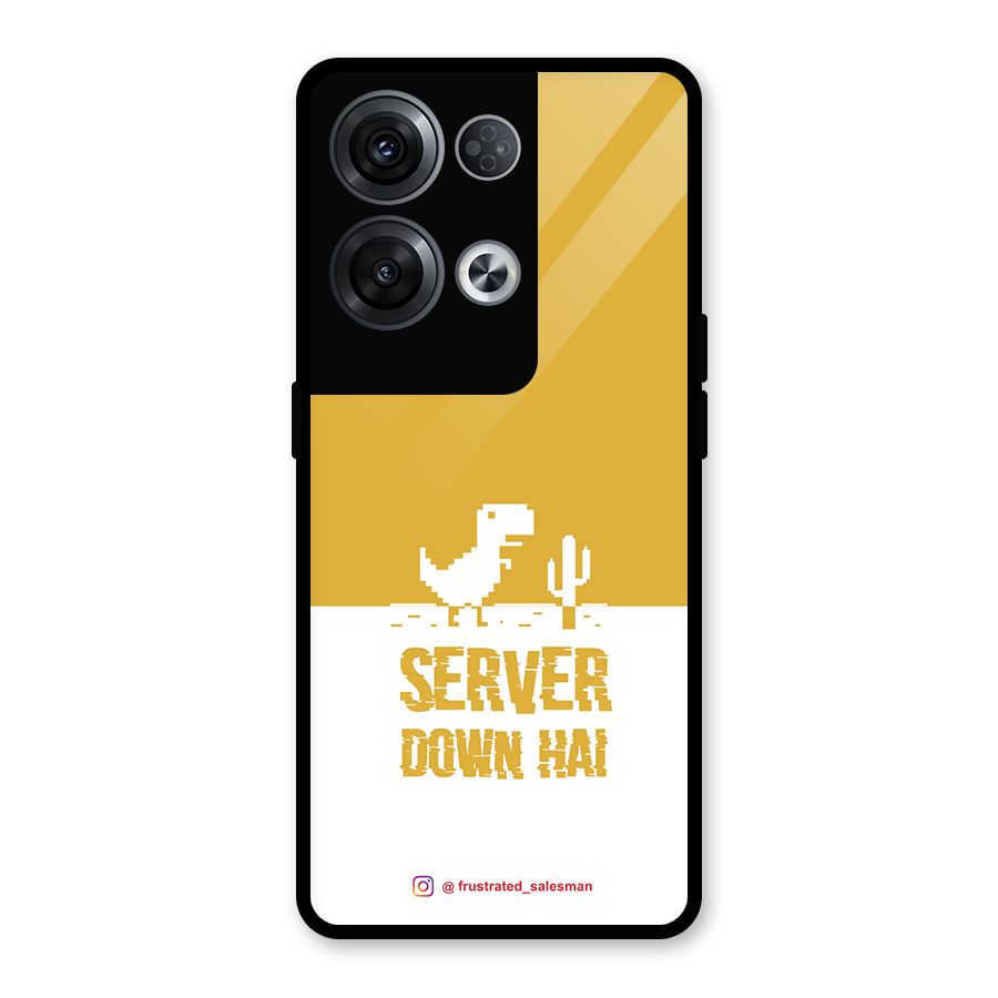 Server Down Hai Mustard Yellow Glass Back Case for Oppo Reno8 Pro 5G