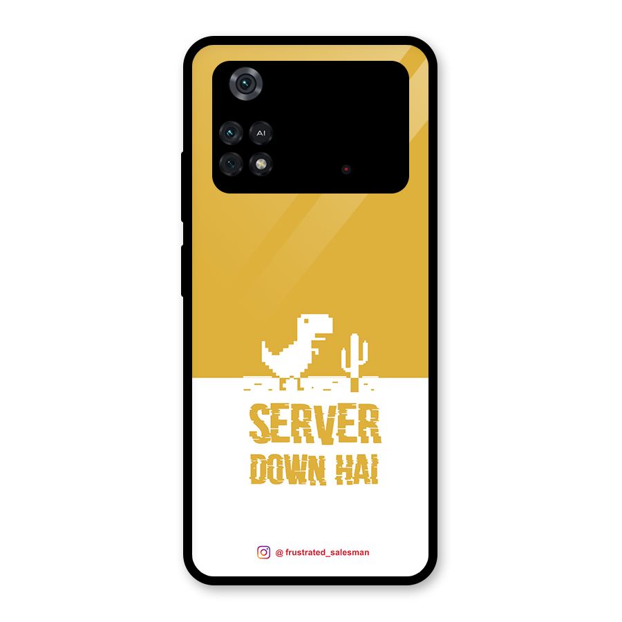 Server Down Hai Mustard Yellow Glass Back Case for Poco M4 Pro 4G