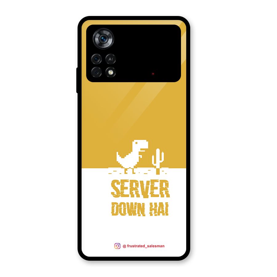 Server Down Hai Mustard Yellow Glass Back Case for Poco X4 Pro 5G