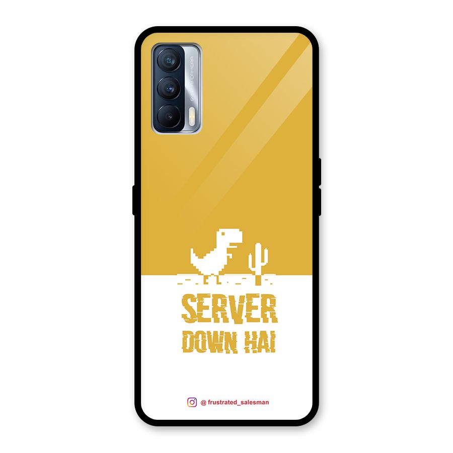 Server Down Hai Mustard Yellow Glass Back Case for Realme X7