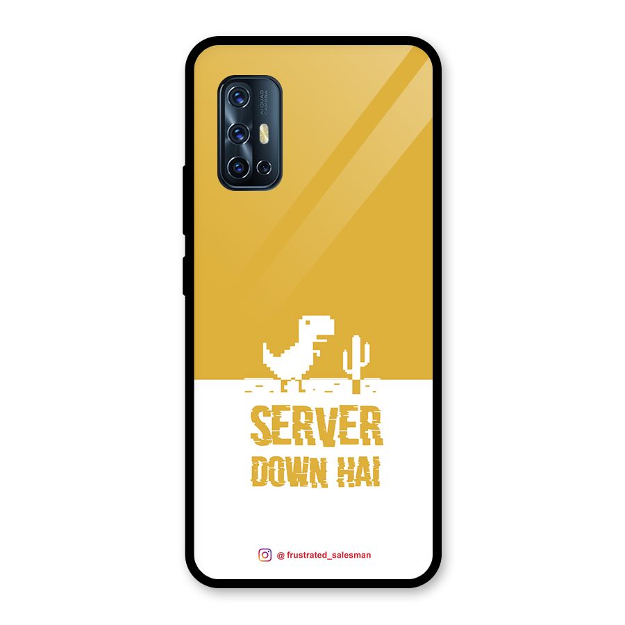 Server Down Hai Mustard Yellow Glass Back Case for Vivo V17