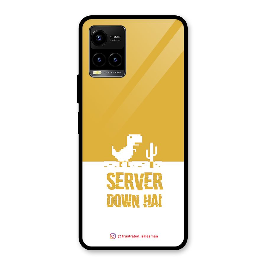 Server Down Hai Mustard Yellow Glass Back Case for Vivo Y21T