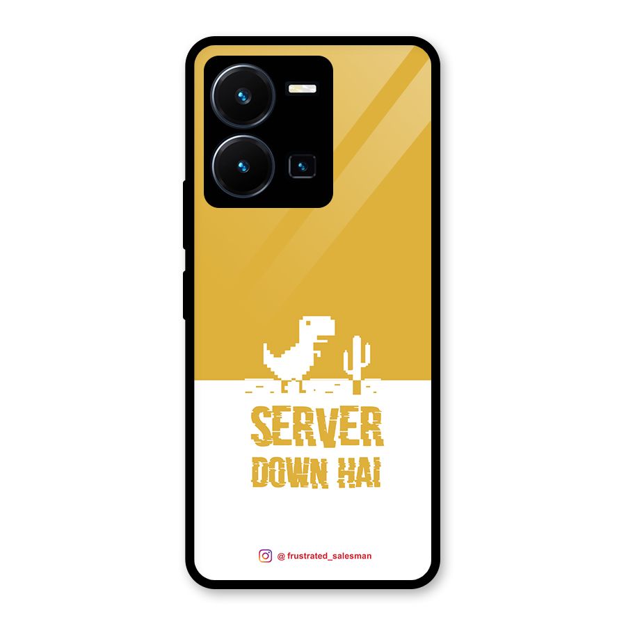 Server Down Hai Mustard Yellow Glass Back Case for Vivo Y35