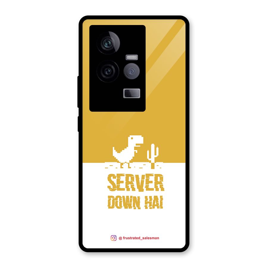 Server Down Hai Mustard Yellow Glass Back Case for Vivo iQOO 11 5G