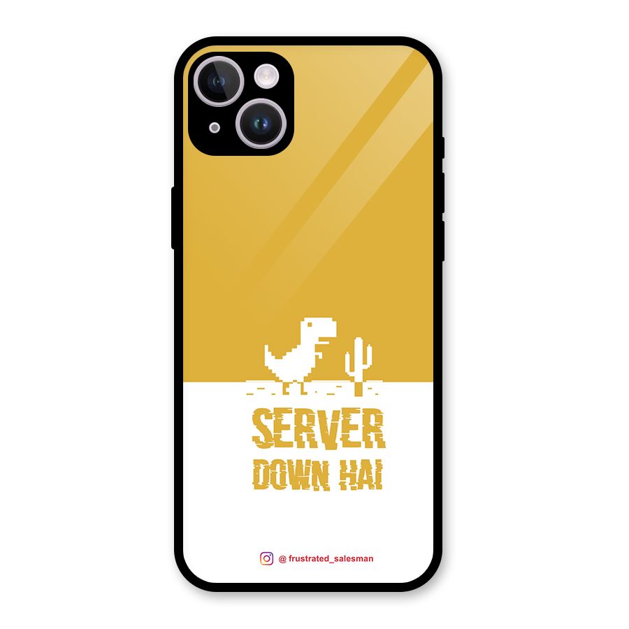 Server Down Hai Mustard Yellow Glass Back Case for iPhone 14 Plus