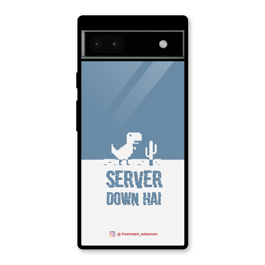 Server Down Hai SteelBlue Glass Back Case for Google Pixel 6a