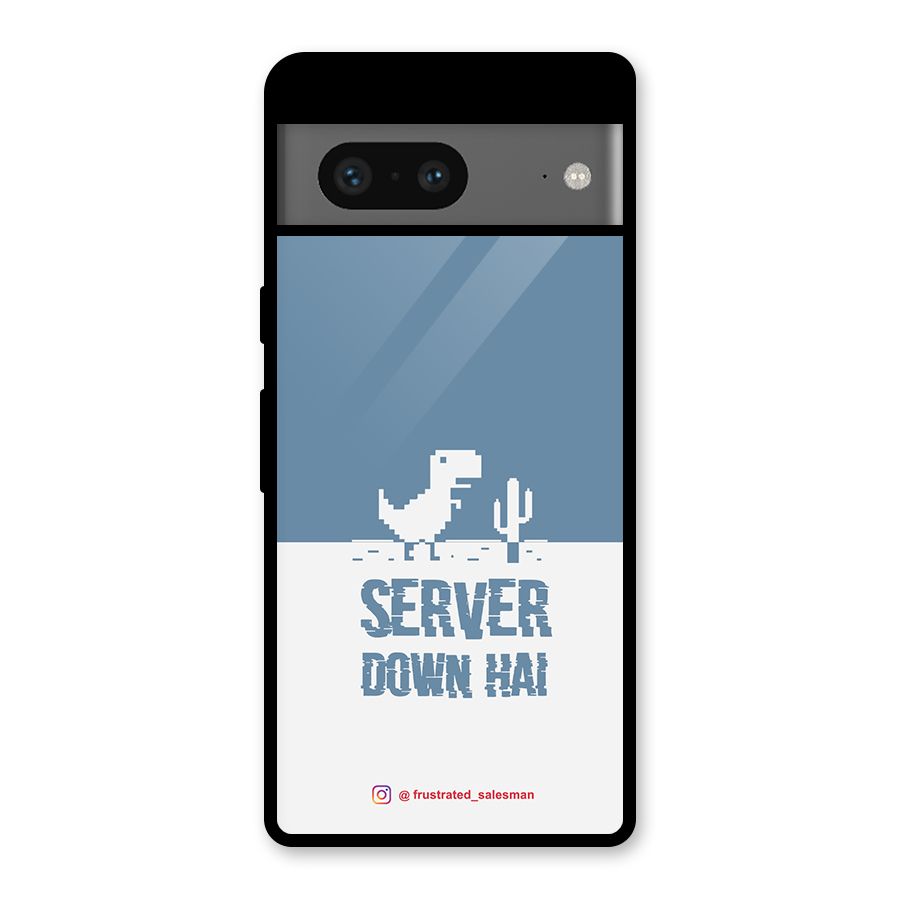 Server Down Hai SteelBlue Glass Back Case for Google Pixel 7