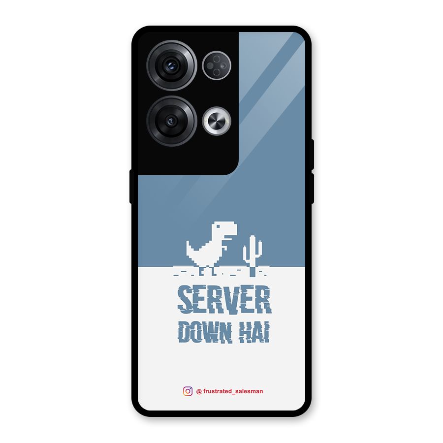 Server Down Hai SteelBlue Glass Back Case for Oppo Reno8 Pro 5G