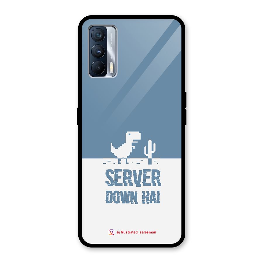 Server Down Hai SteelBlue Glass Back Case for Realme X7