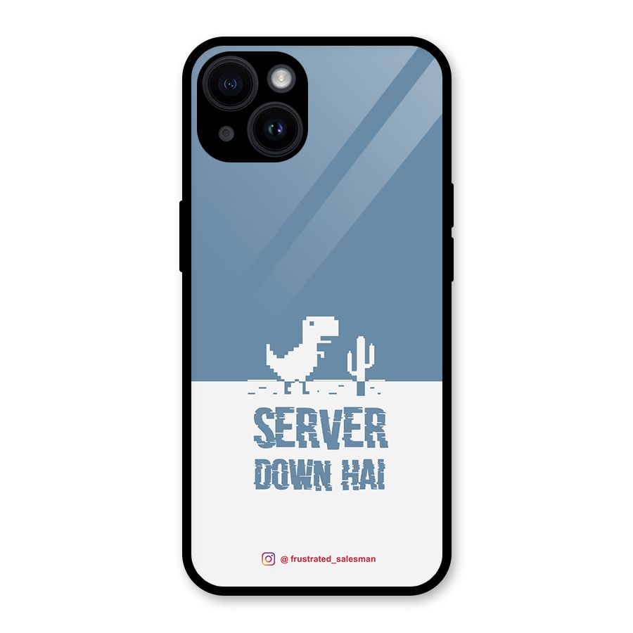 Server Down Hai SteelBlue Glass Back Case for iPhone 14